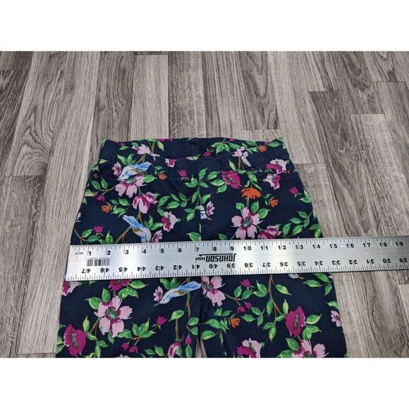 Time And Tru Womens Size XS (0-2) Birds Floral Skinny Pull On Cropped Pants - Picture 7 of 10